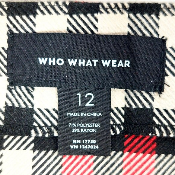 Who What Wear Multicolor Gingham/Checkered Skirt - Picture 9 of 12